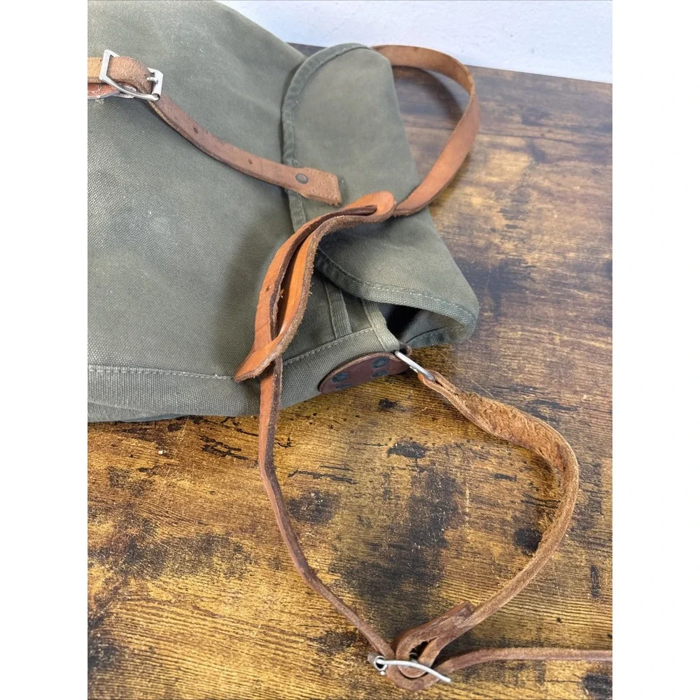 Gokey No. 300 Canvas & Bridle Leather Satchel – USA‑Made – Vintage Army Green